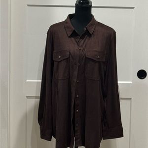 Chico’s Suede Double Espresso Solid Top